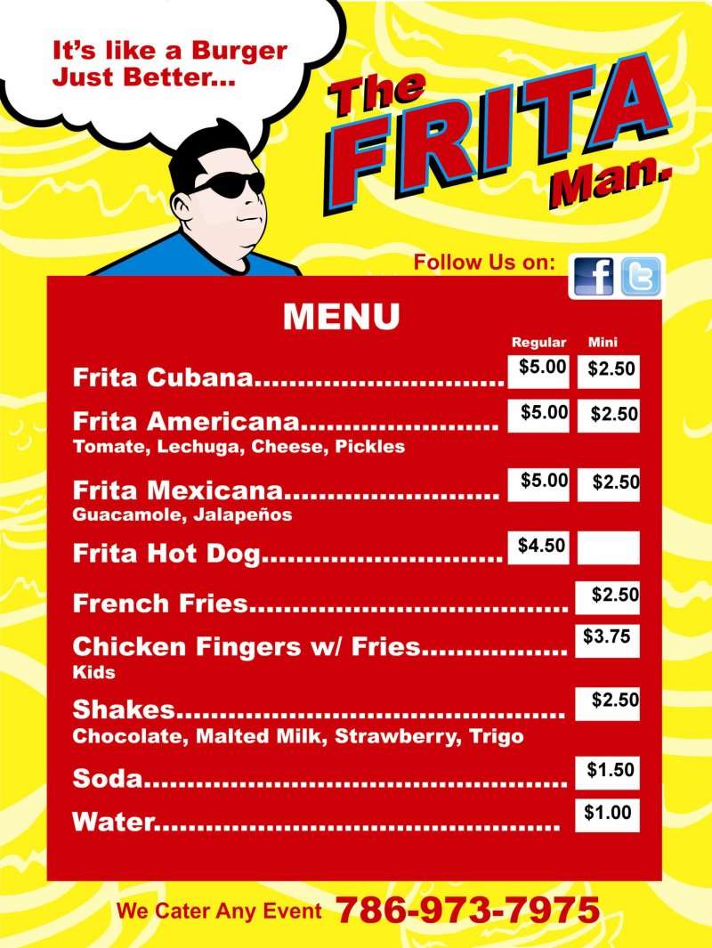 Frita Man Menu, Menu for Frita Man, Miami Lakes, Miami - Urbanspoon/Zomato