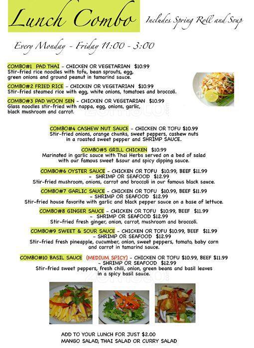 Thai Cuisine Menu, Menu for Thai Cuisine, Halton