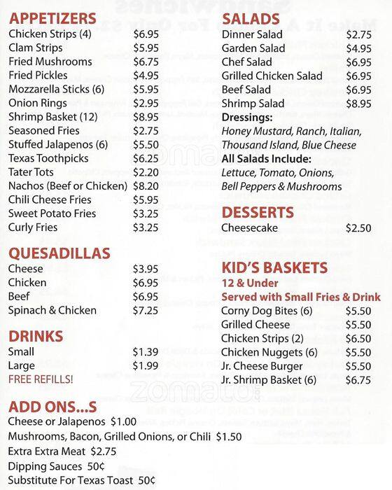 Jr Big Burgers Menu, Menu for Jr Big Burgers, Ducanville, Duncanville ...