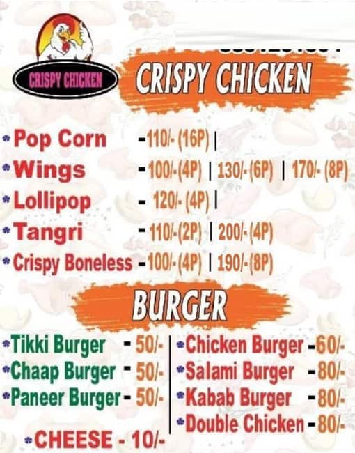 Menu of Crispy Chicken, Tilak Nagar, New Delhi