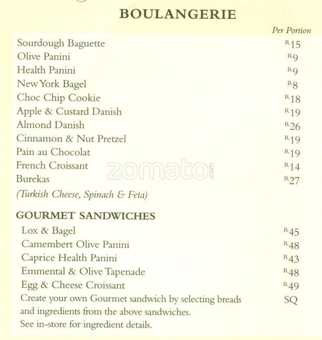 Menu At Chateau Gateaux Fast Food Westville Shop 137