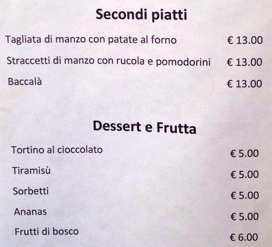 Menu di La Góla 