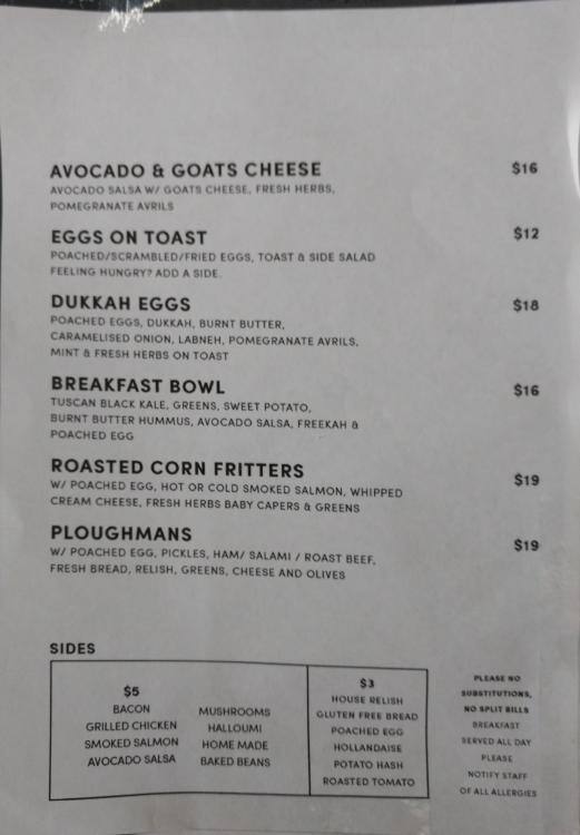 Zabars a Sydney Foto del Menu con Prezzi Urbanspoon/Zomato