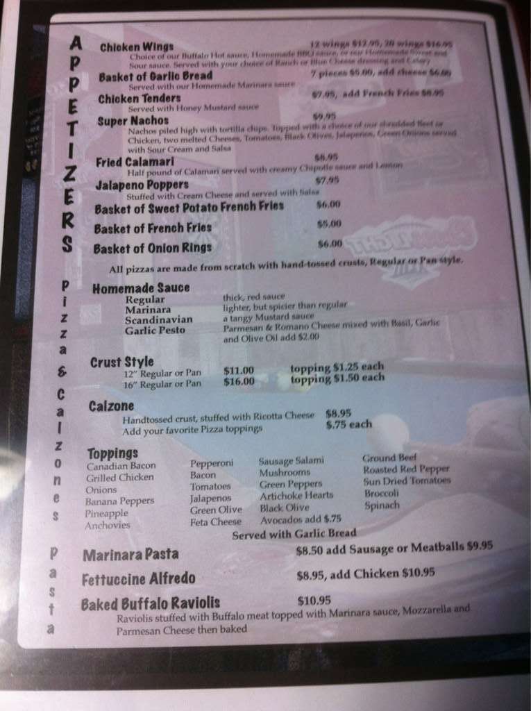 Milkie's Pizza & Pub Menu Urbanspoon/Zomato