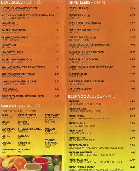 Pholicious Menu, Menu for Pholicious, King of Prussia, Montgomery County Urbanspoon/Zomato