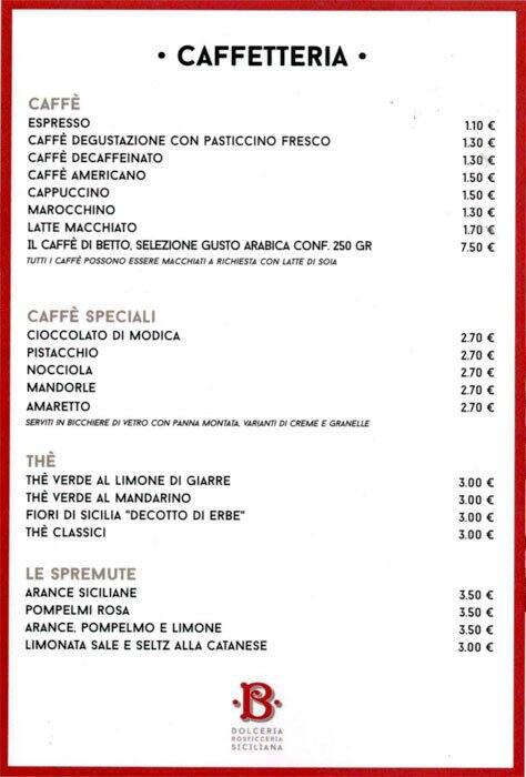 Menu di Betto 