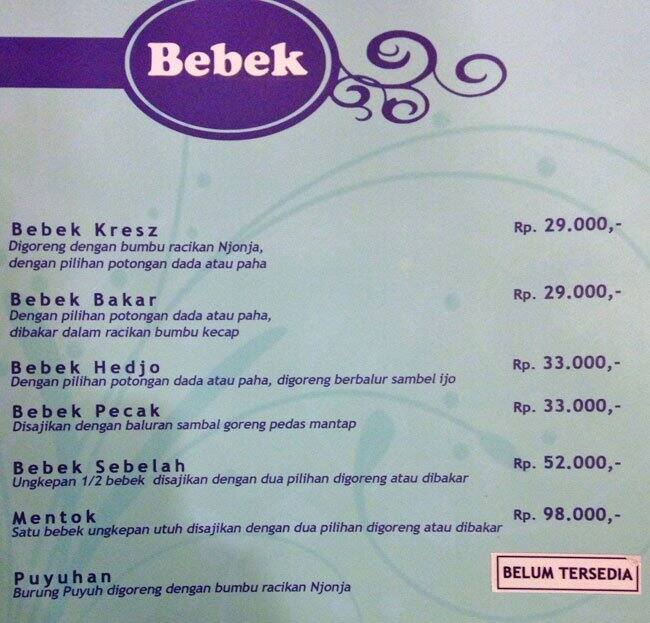 Njonja Rasa Menu Menu For Njonja Rasa Beji Depok Zomato Indonesia