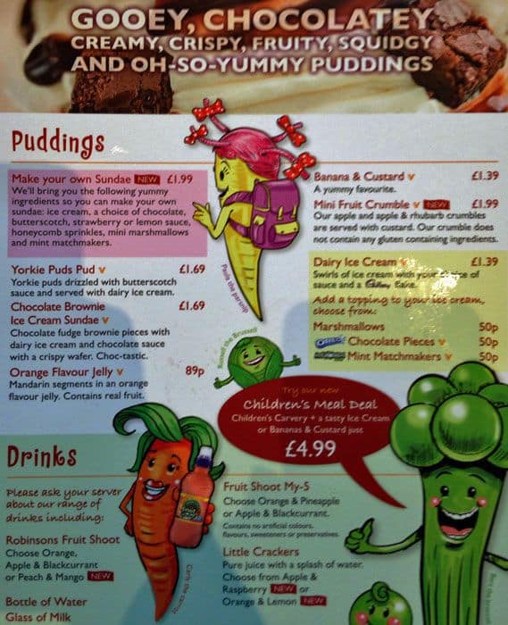 Menu at Toby Carvery Edinburgh restaurant, Edinburgh, 41 Howden Hall Rd
