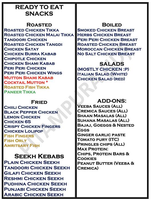 Green Chick Chop menu