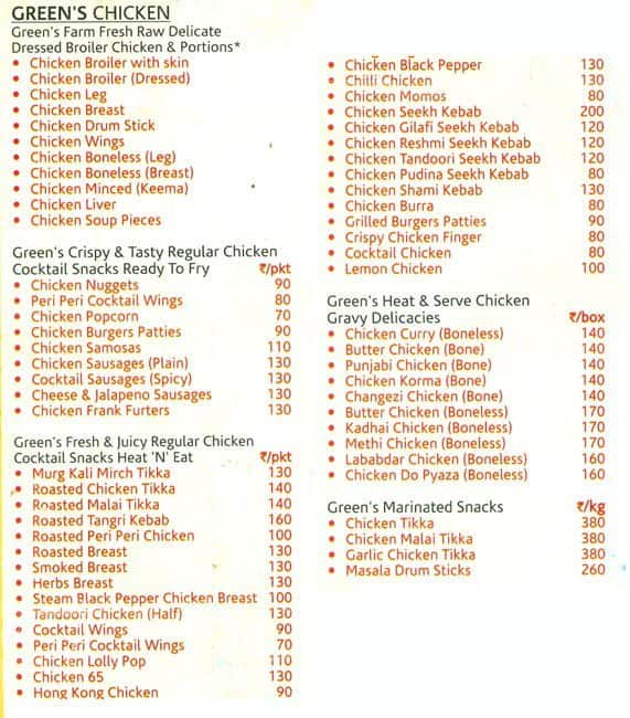 Green Chick Chop Menu, Menu for Green Chick Chop, Alaknanda, New Delhi ...