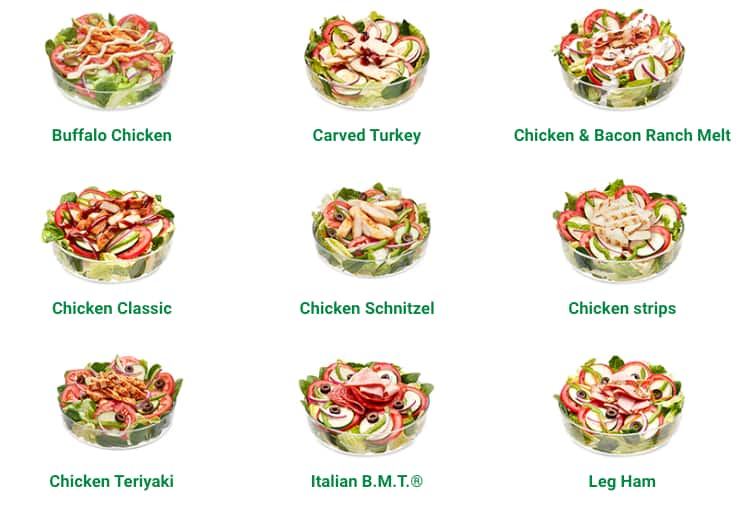 Subway меню