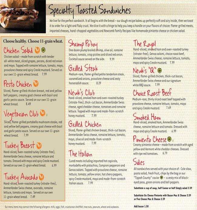 Newk s Printable Menu 2022 Printable World Holiday