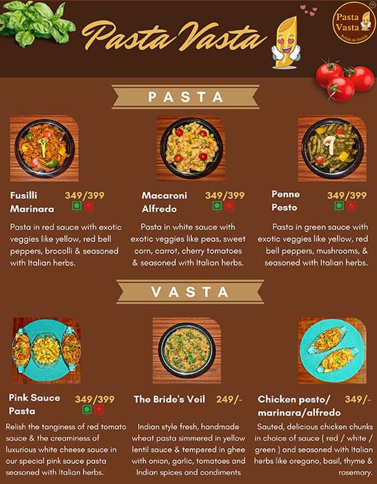 Menu of Pasta Vasta, Kharadi, Pune