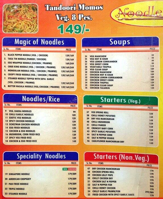 Noodle Zone Menu, Menu for Noodle Zone, Sector 25, Noida Zomato