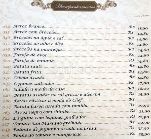 Dom Francisco Restaurant cardápio