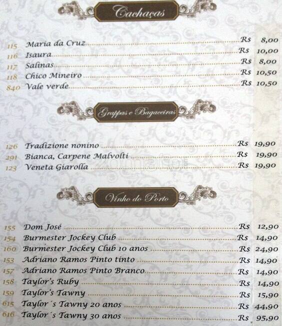 Dom Francisco Restaurant cardápio