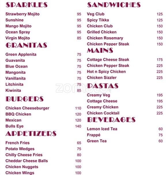 Menu at Little House of Cupcakes, Chennai