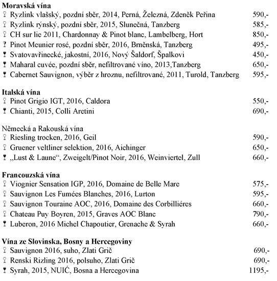 Zelena Zahrada Menu (čerstvě lisovaných, čerstvě lisovaných džusů, červeného vína) Zelena Zahrada Menu