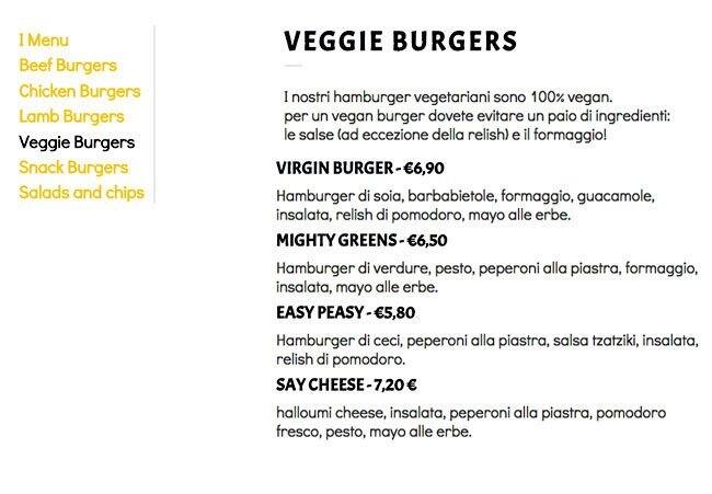 Menu di Burger Wave Colonne 