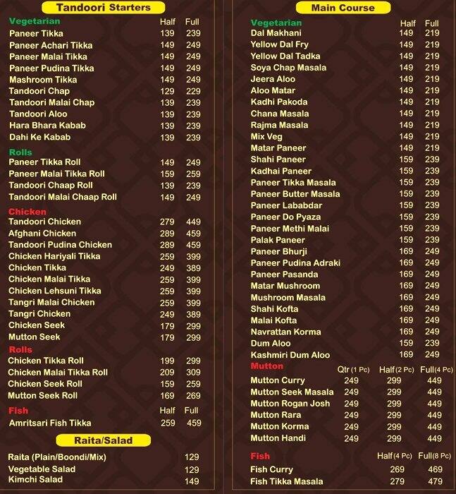 Ratribhoj Menu, Menu for Ratribhoj, Sector 7, Dwarka, New Delhi - Zomato