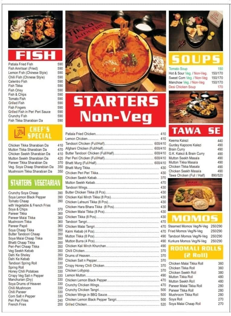 Menu of Tikka Junction, Indirapuram, Ghaziabad