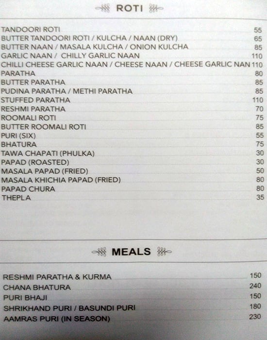 Status Restaurant menu