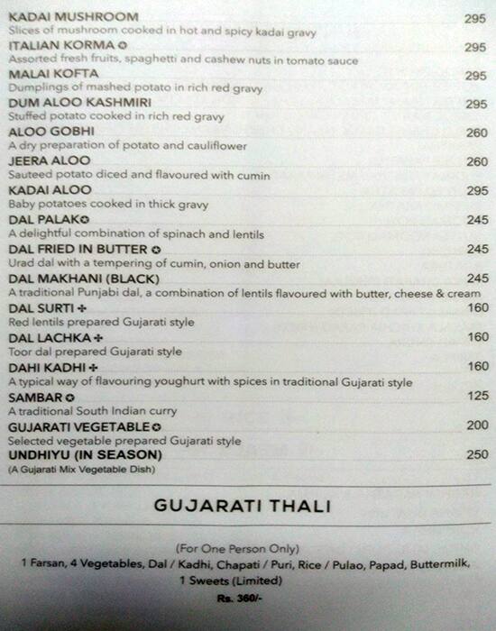 Status Restaurant menu