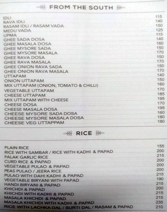 Status Restaurant menu