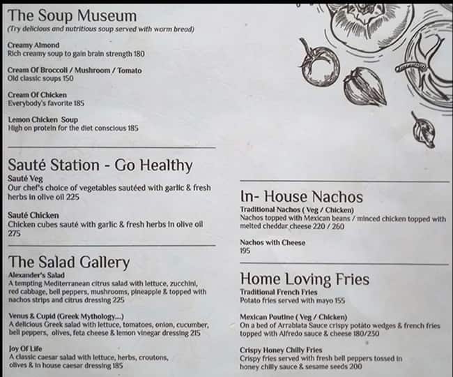 Menu of Cafe Palette, Old Palasia, Indore