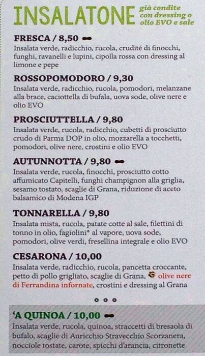 Menu di Rossopomodoro San Babila 