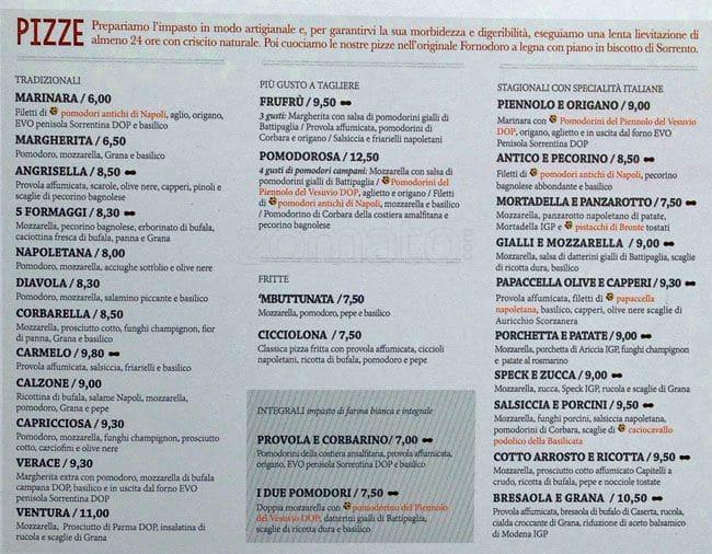 Menu di Rossopomodoro San Babila 
