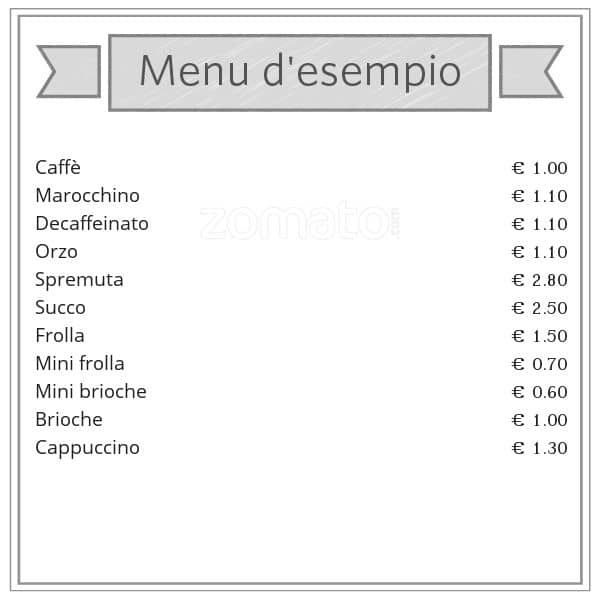 Menu di Cafè Pagano 