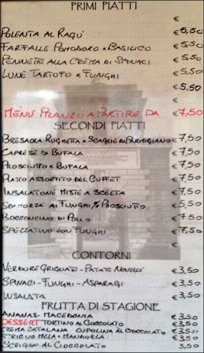 Menu di CAFFÈ PONTE MILVIO 