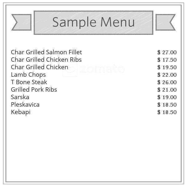 Menu at D.D's Charcoal Grill restaurant, Epping
