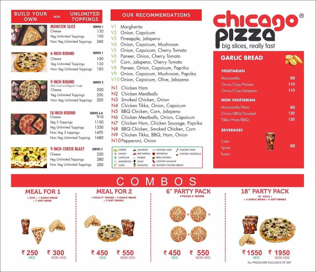 Chicago Pizza Menu, Menu de Chicago Pizza, Bopal, Ahmedabad Zomato