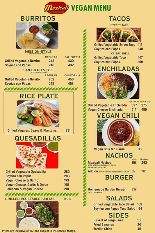 Mexicali Menu, Menu For Mexicali, Glorietta Complex, Makati City ...