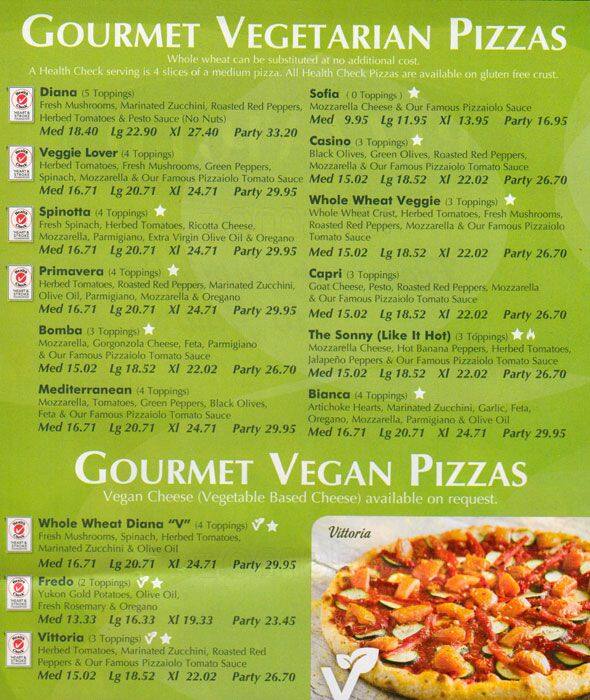 Pizzaiolo menu
