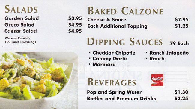 Pizzaiolo menu
