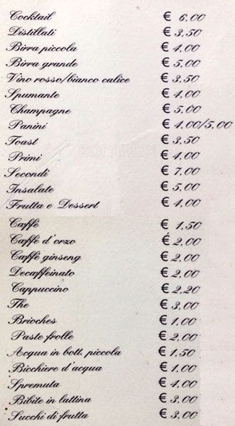 Menu di Panetteria-Pasticceria Piazza Bonomelli 