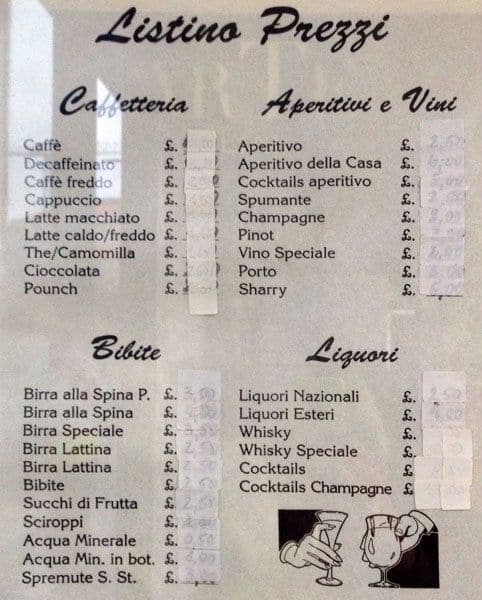 Menu di Panetteria-Pasticceria Piazza Bonomelli 