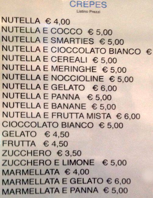 Menu di Antica Gelateria Trevi 