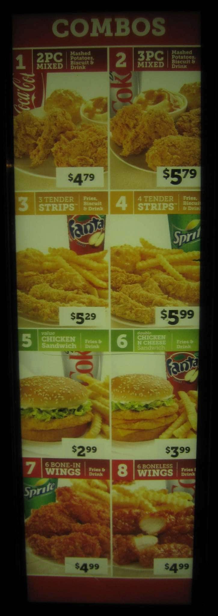 Church's Chicken Menu, Menu for Church's Chicken, McAllen, McAllen