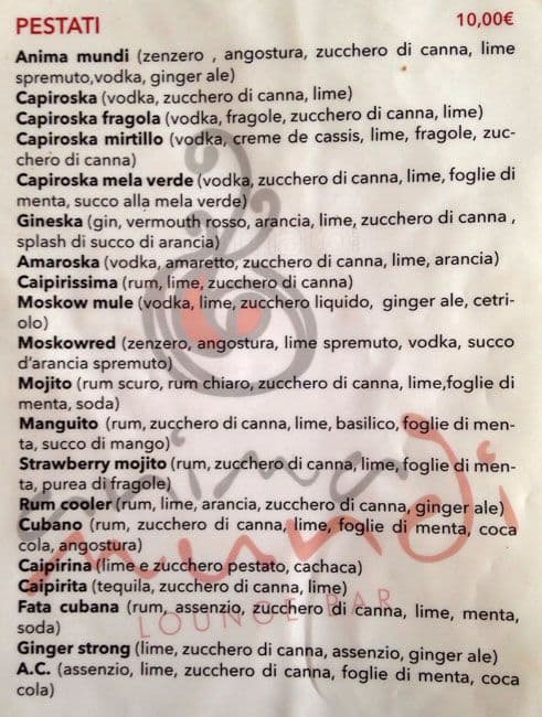 Menu di Anima Mundi 