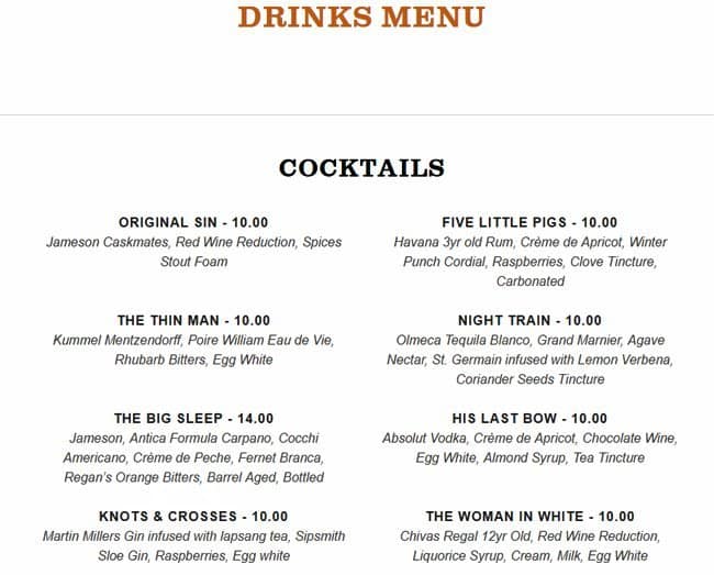 Menu at Smith & Whistle Bar & Terrace, London