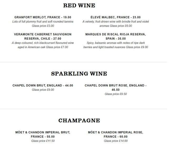 Menu at Smith & Whistle Bar & Terrace, London