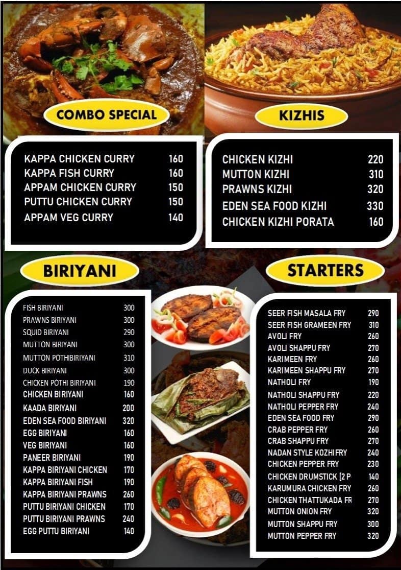 Menu at Tastes of Eden Restaurant and Cafeteria Bakery Catering ...