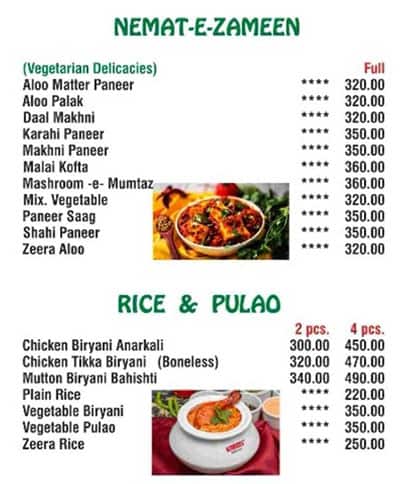 Karim's - best family restaurant in noida menu