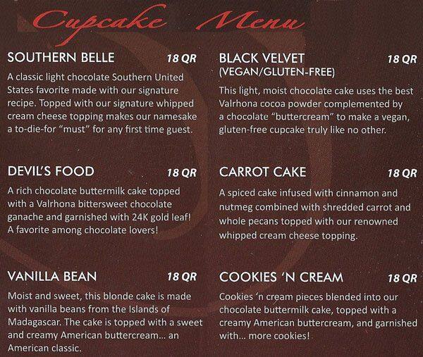 Red Velvet Cupcakery Menu, Menu for Red Velvet Cupcakery, Katara, Doha