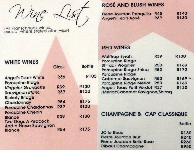 Essence Restaurant Coffee Bar Menu