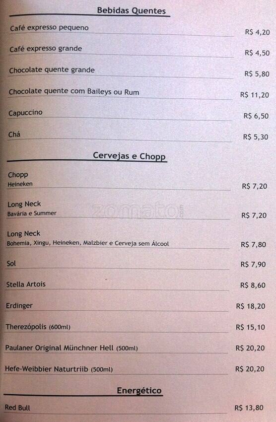 Restaurante Pão Com Manteiga cardápio